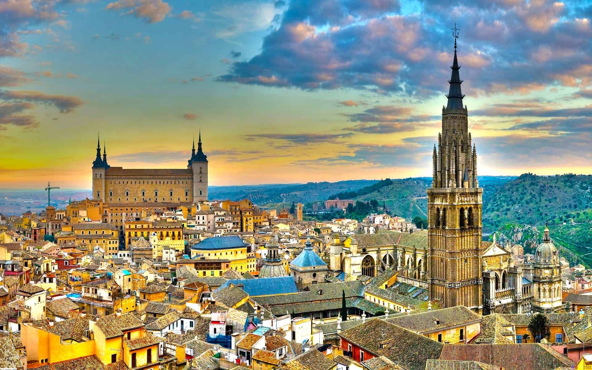 409999 architecture cityscape building old building castle clouds trees Toledo Spain tower hills church HDR rooftops sunset | موسوعة الشرق الأوسط