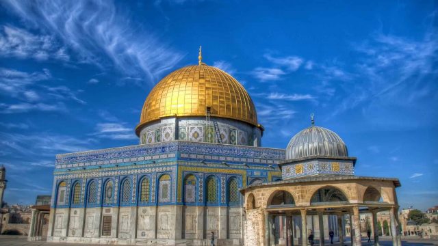 Dome of the Rock Mosque on Deep Blue Sky Al Quds Jerusalem Palestine Picture1 | موسوعة الشرق الأوسط