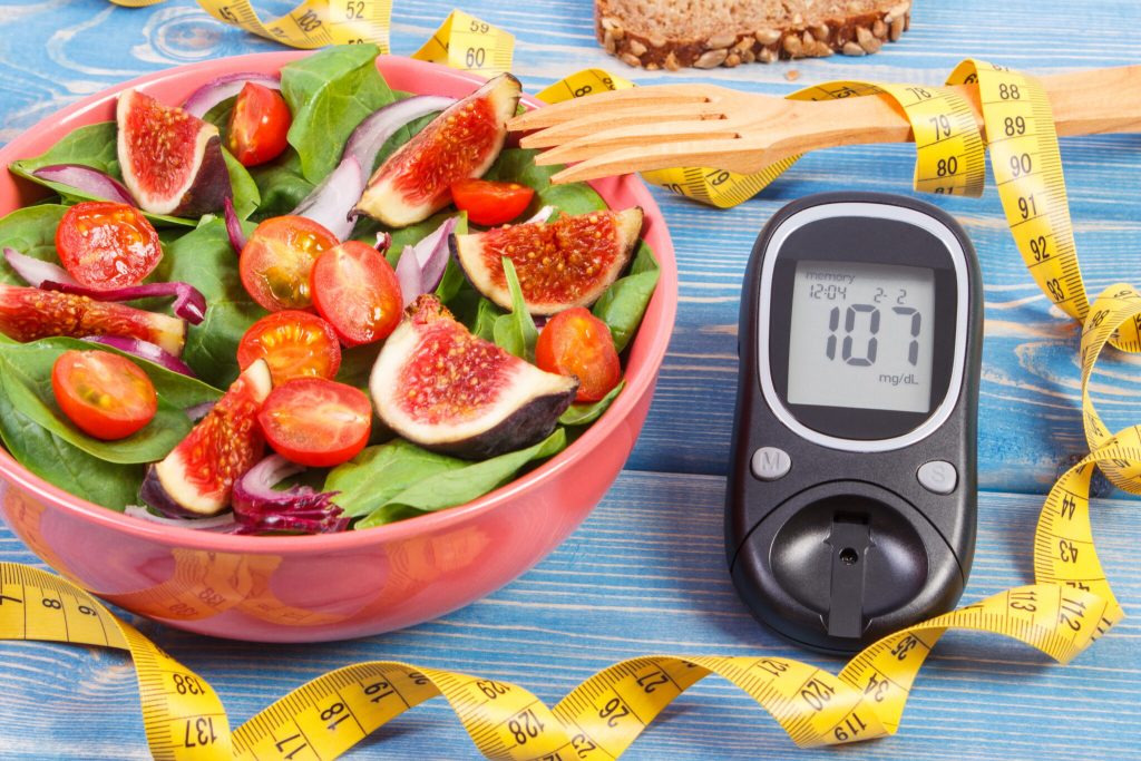 fruit and vegetable salad and glucometer with tape 2021 08 26 18 16 04 utc 2048x1365 1 | موسوعة الشرق الأوسط