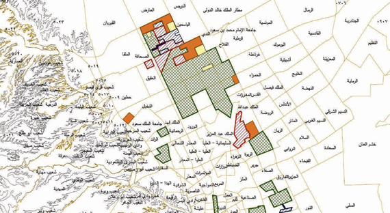 احياء الرياض على الخريطة1 | موسوعة الشرق الأوسط