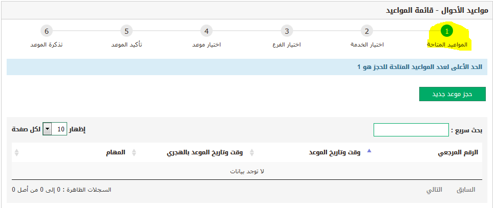 حجز موعد في الأحوال1 | موسوعة الشرق الأوسط