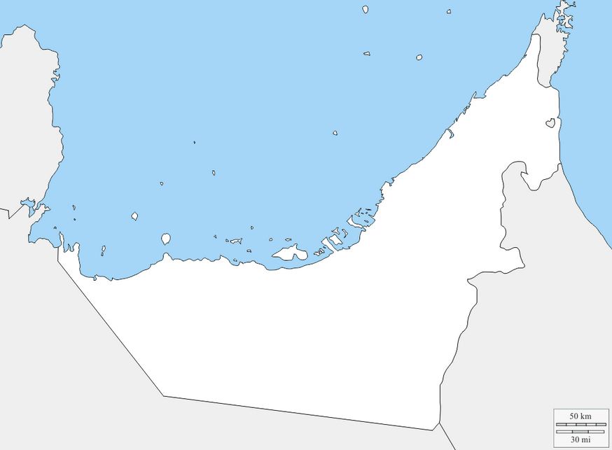خريطة الإمارات صماء | موسوعة الشرق الأوسط