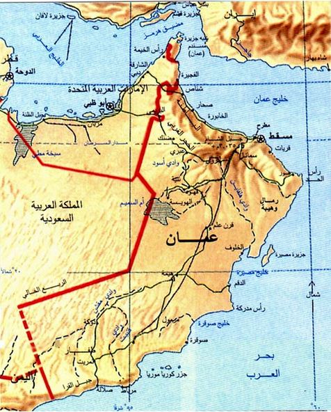 خريطة التضاريس في سلطنة عمان | موسوعة الشرق الأوسط