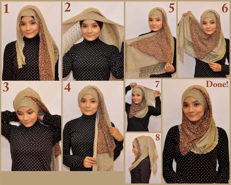 طرق لف الطرح 2013 2014 العادية والشيفون والكاجوال Methods LOVE Subtraction 2013 Chiffon basic 4545 | موسوعة الشرق الأوسط